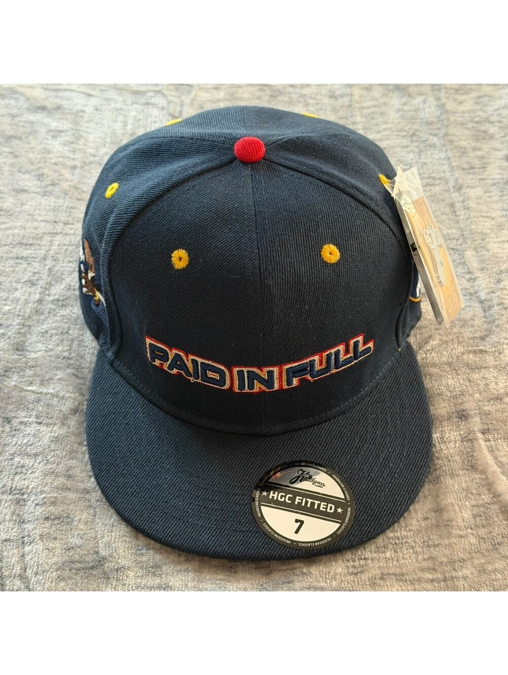 Headgear Classics Paid In Full Fitted Hat Men's Size 7 Navy Blue New